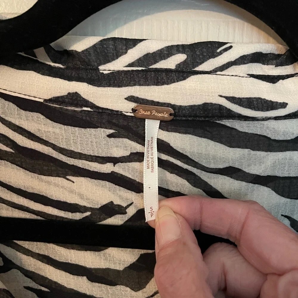 Free People Ciara Printed Buttondown In Zebra